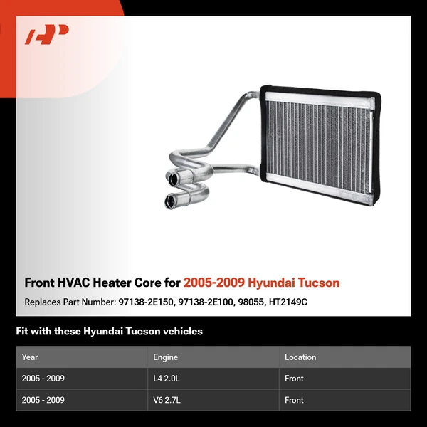 Front HVAC Heater Core for 2005-2009 Hyundai Tucson