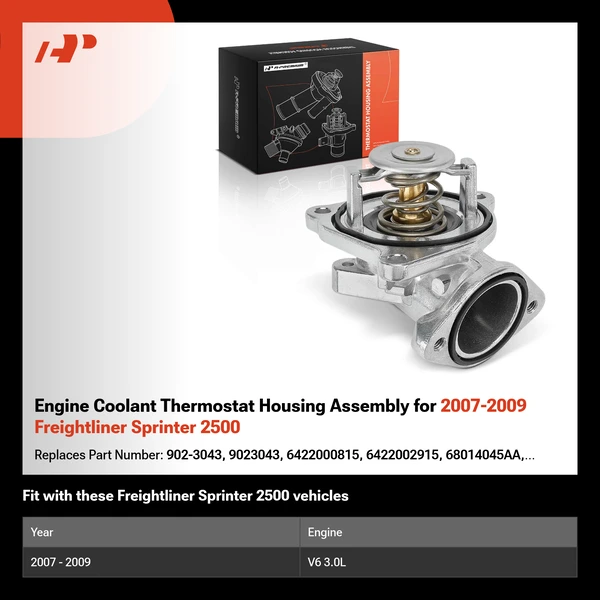 Engine Coolant Thermostat Housing Assembly for 2007-2009 Freightliner Sprinter 2500
