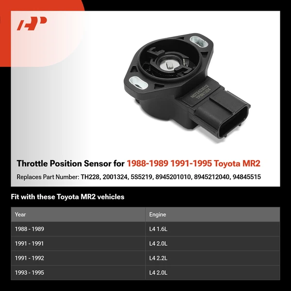 Throttle Position Sensor for 1988-1989 1991-1995 Toyota MR2