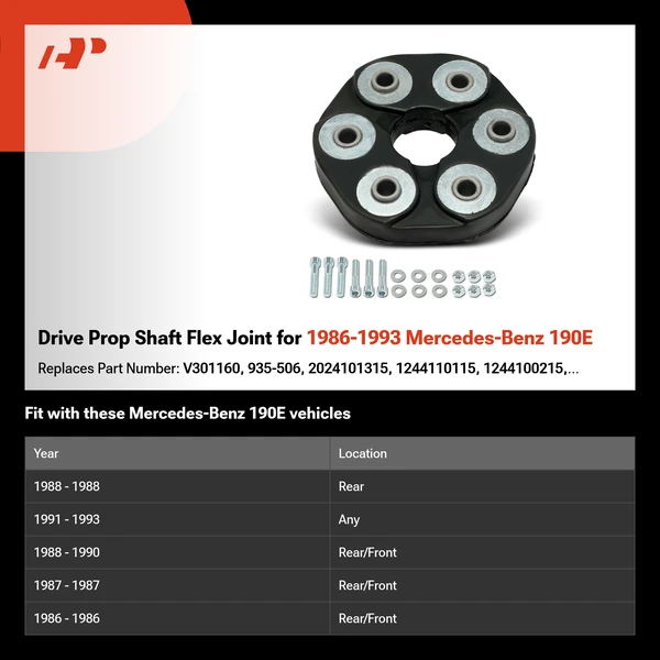 Drive Prop Shaft Flex Joint for 1986-1993 Mercedes-Benz 190E