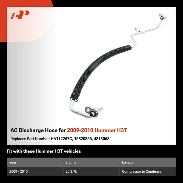 AC Discharge Hose for 2009-2010 Hummer H3T
