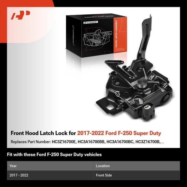 Front Hood Latch Lock for 2017-2022 Ford F-250 Super Duty