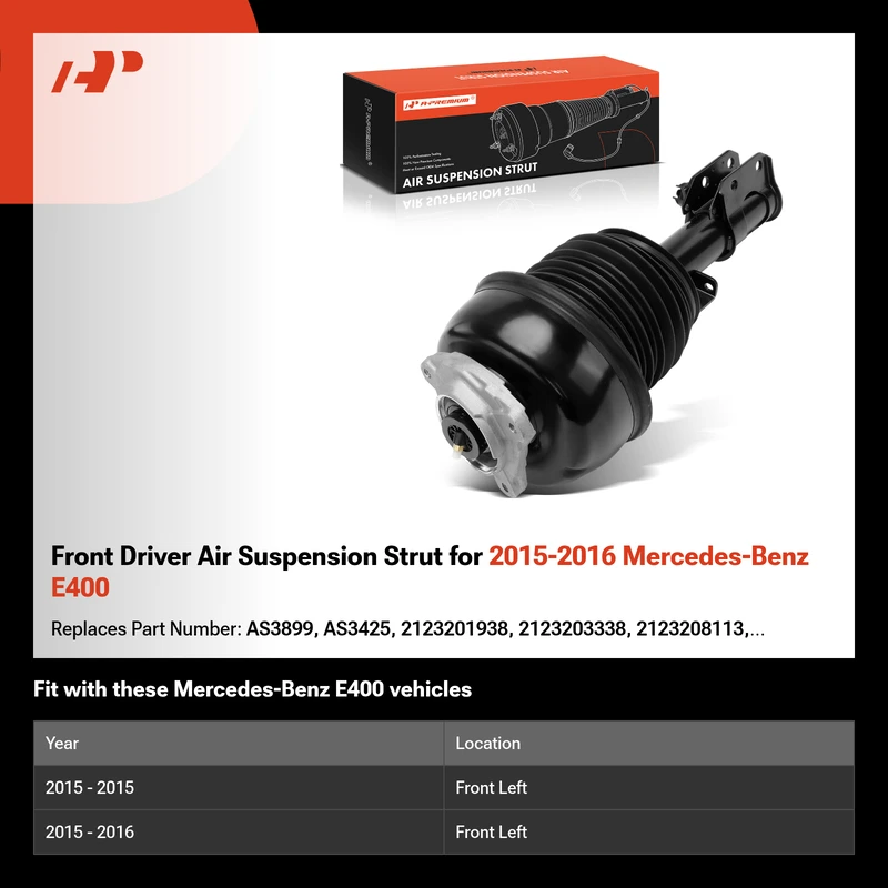 Front Driver Air Suspension Strut for 2015-2016 Mercedes-Benz E400