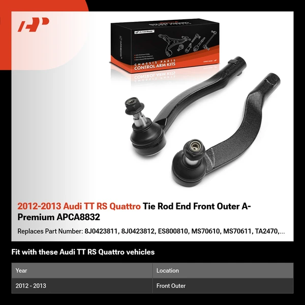 2012-2013 Audi TT RS Quattro Tie Rod End Front Outer A-Premium APCA8832