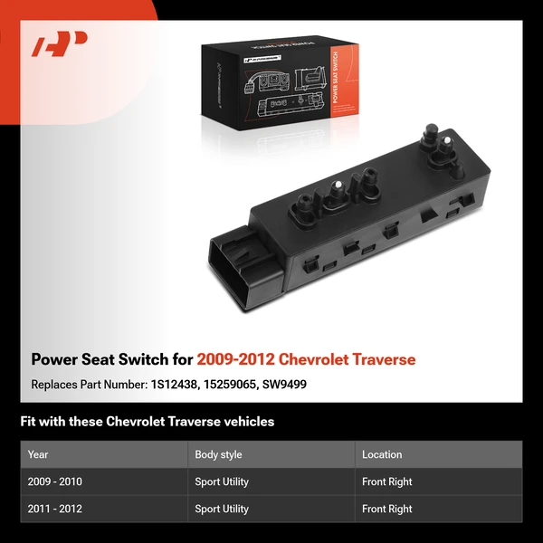Power Seat Switch for 2009-2012 Chevrolet Traverse
