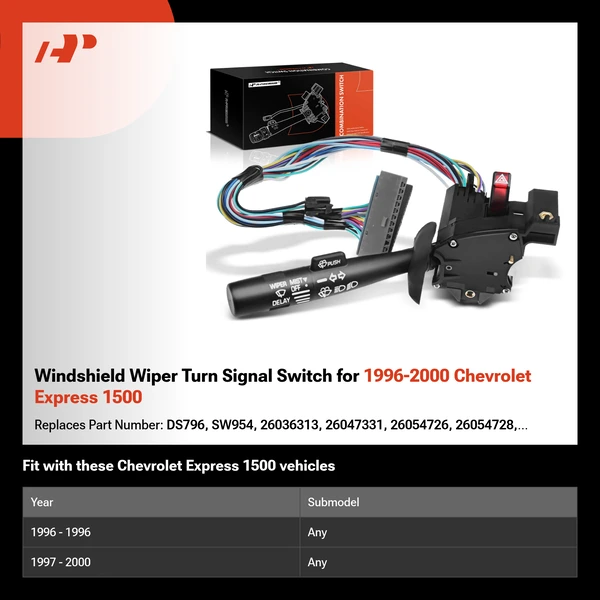 Windshield Wiper Turn Signal Switch for 1996-2000 Chevrolet Express 1500