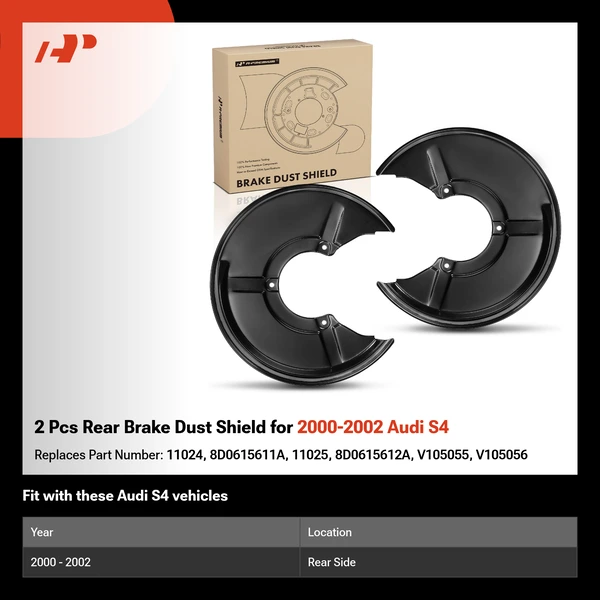 2 Pcs Rear Brake Dust Shield for 2000-2002 Audi S4