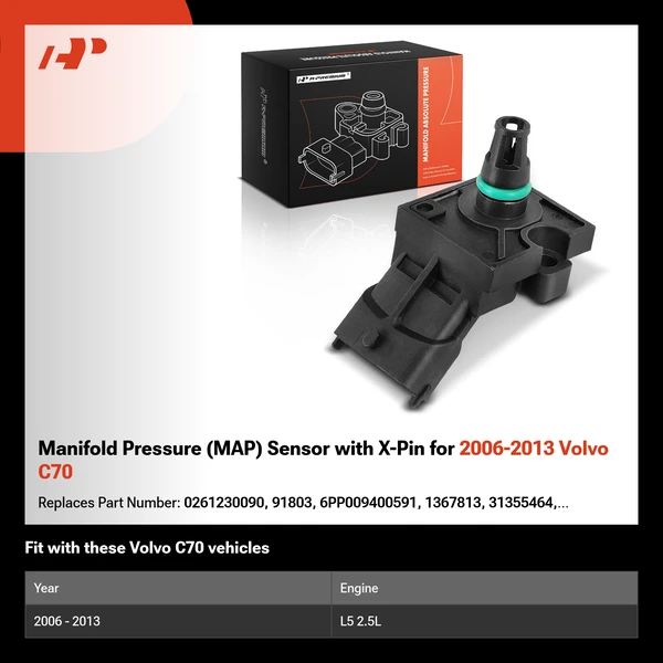 Manifold Pressure (MAP) Sensor with X-Pin for 2006-2013 Volvo C70