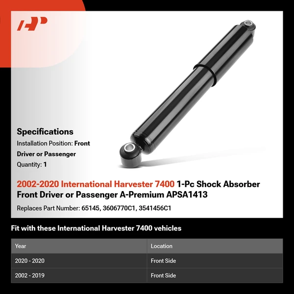 2002-2020 International Harvester 7400 1-Pc Shock Absorber Front Driver or Passenger A-Premium APSA1413