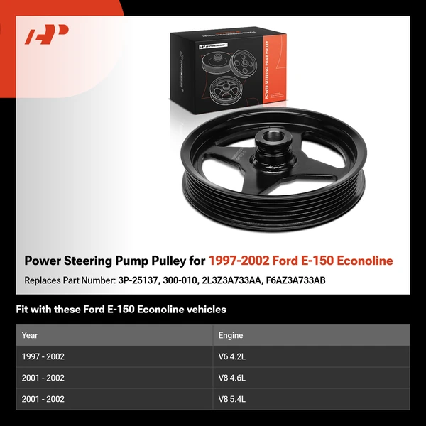 Power Steering Pump Pulley for 1997-2002 Ford E-150 Econoline