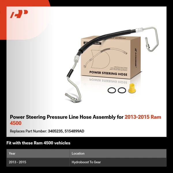 Power Steering Pressure Line Hose Assembly for 2013-2015 Ram 4500