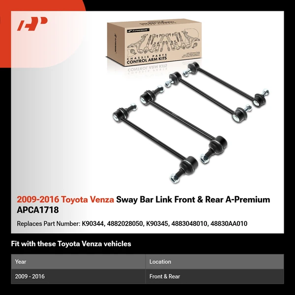 2009-2016 Toyota Venza Sway Bar Link Front & Rear A-Premium APCA1718