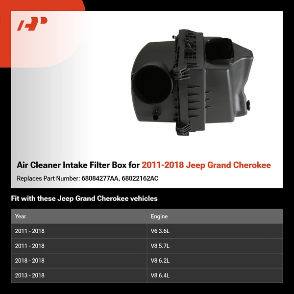 Air Cleaner Intake Filter Box for 2011-2018 Jeep Grand Cherokee
