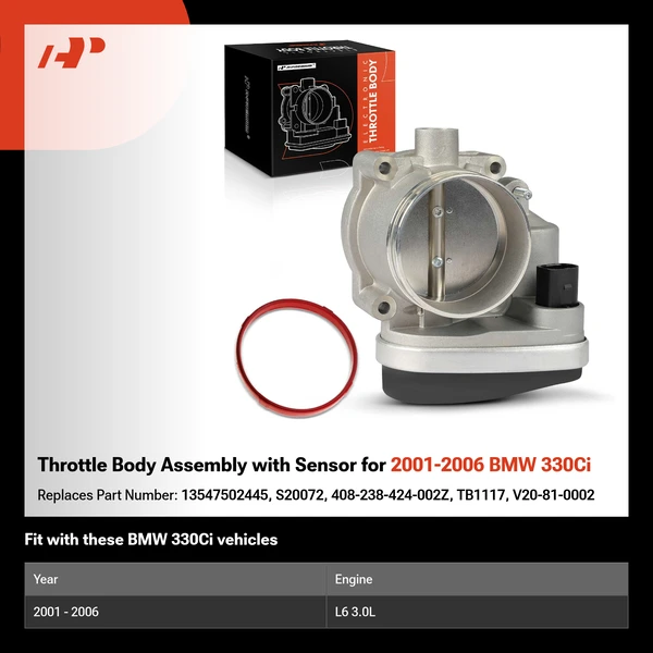 Throttle Body Assembly with Sensor for 2001-2006 BMW 330Ci