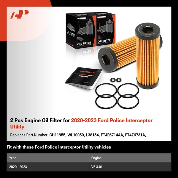 2 Pcs Engine Oil Filter for 2020-2023 Ford Police Interceptor Utility