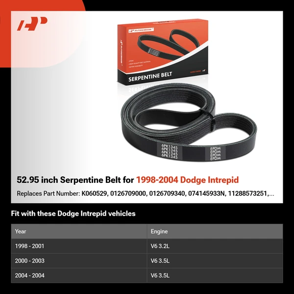 52.95 inch Serpentine Belt for 1998-2004 Dodge Intrepid