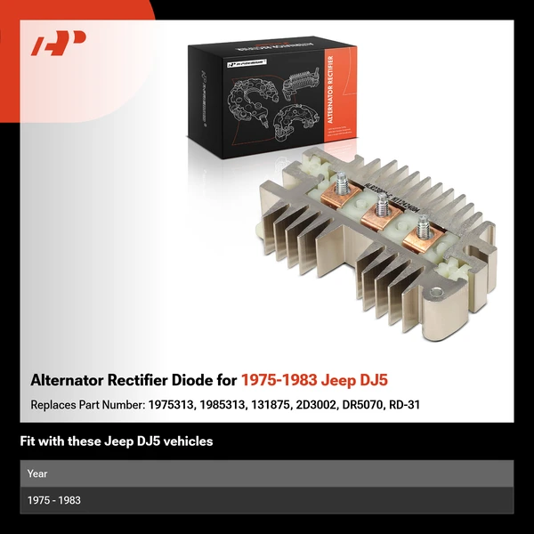 Alternator Rectifier Diode for 1975-1983 Jeep DJ5