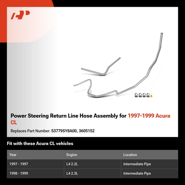 Power Steering Return Line Hose Assembly for 1997-1999 Acura CL