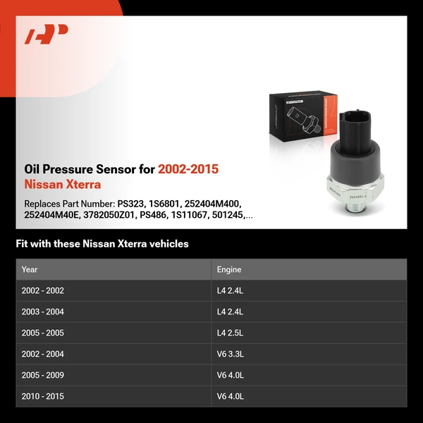 Oil Pressure Sensor for 2002-2015 Nissan Xterra