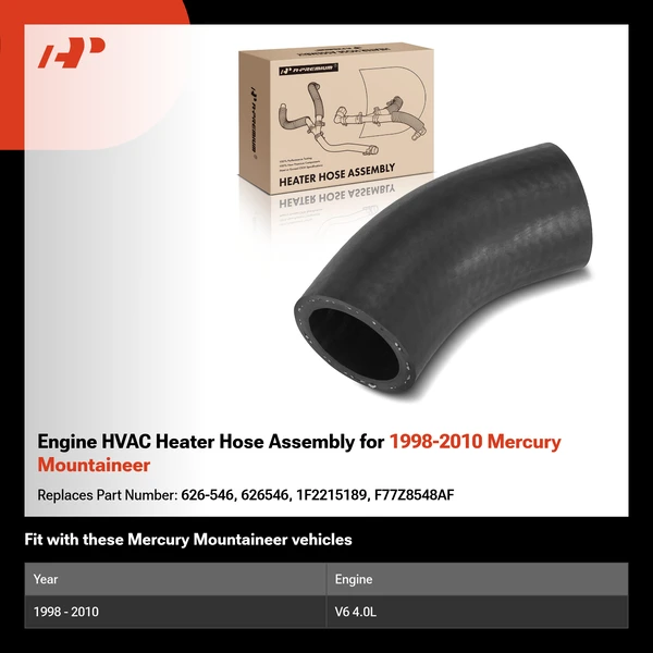 Engine HVAC Heater Hose Assembly for 1998-2010 Mercury Mountaineer