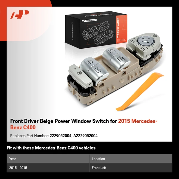 Front Driver Beige Power Window Switch for 2015 Mercedes-Benz C400