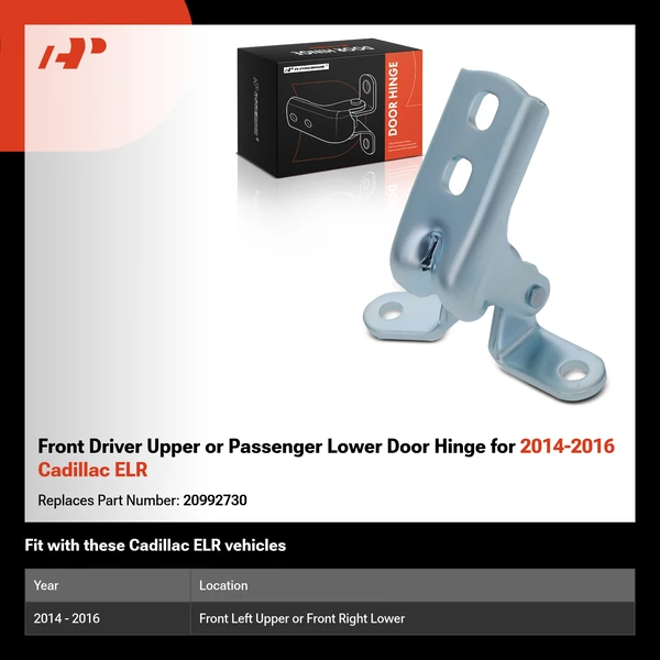 Front Driver Upper or Passenger Lower Door Hinge for 2014-2016 Cadillac ELR