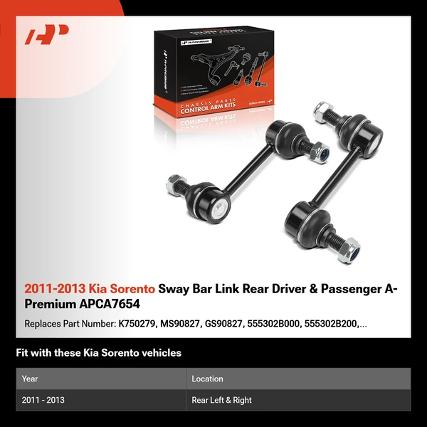 2011-2013 Kia Sorento Sway Bar Link Rear Driver & Passenger A-Premium APCA7654