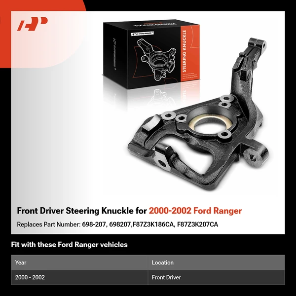 Front Driver Steering Knuckle for 2000-2002 Ford Ranger
