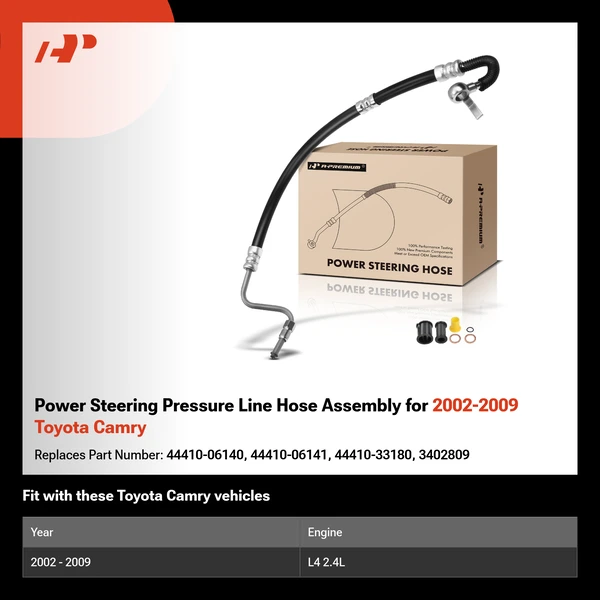 Power Steering Pressure Line Hose Assembly for 2002-2009 Toyota Camry