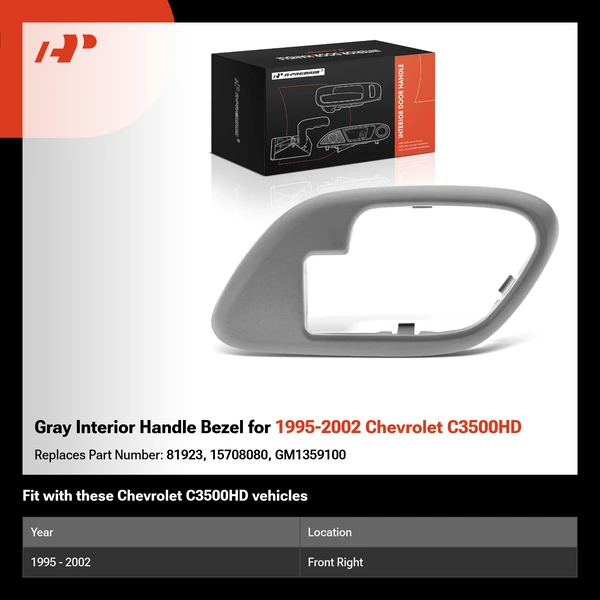 Gray Interior Handle Bezel for 1995-2002 Chevrolet C3500HD