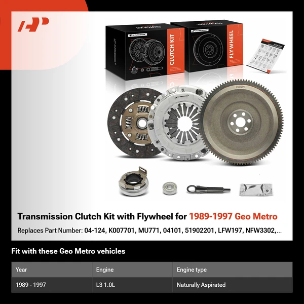 Transmission Clutch Kit with Flywheel for 1989-1997 Geo Metro