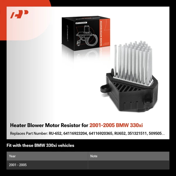 Heater Blower Motor Resistor for 2001-2005 BMW 330xi