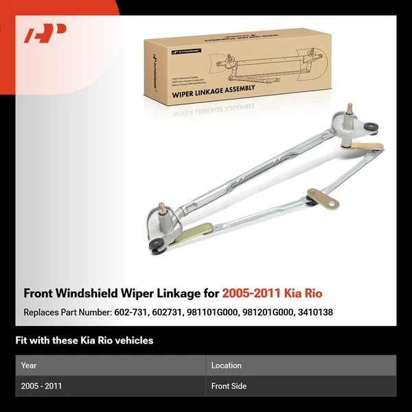 Front Windshield Wiper Linkage for 2005-2011 Kia Rio