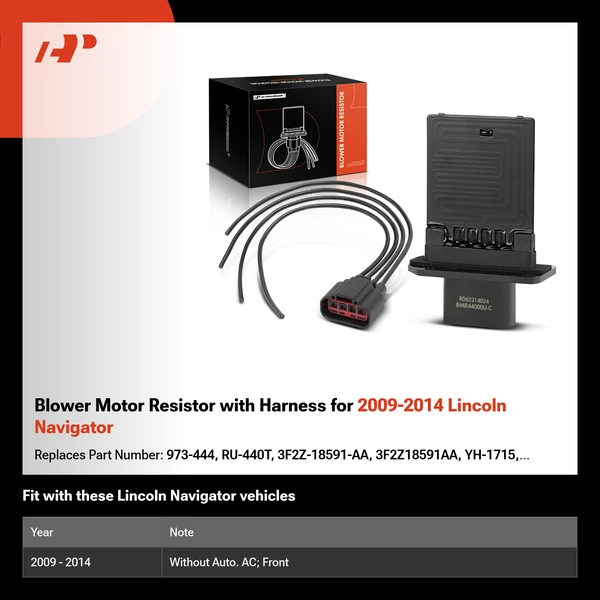 Blower Motor Resistor with Harness for 2009-2014 Lincoln Navigator