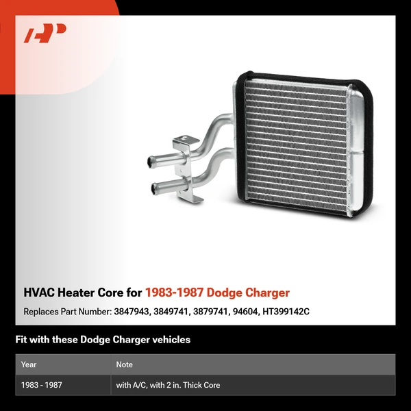 HVAC Heater Core for 1983-1987 Dodge Charger