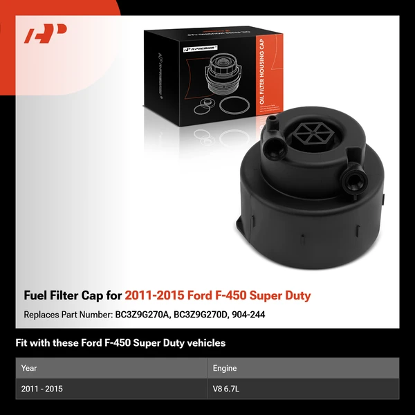 Fuel Filter Cap for 2011-2015 Ford F-450 Super Duty