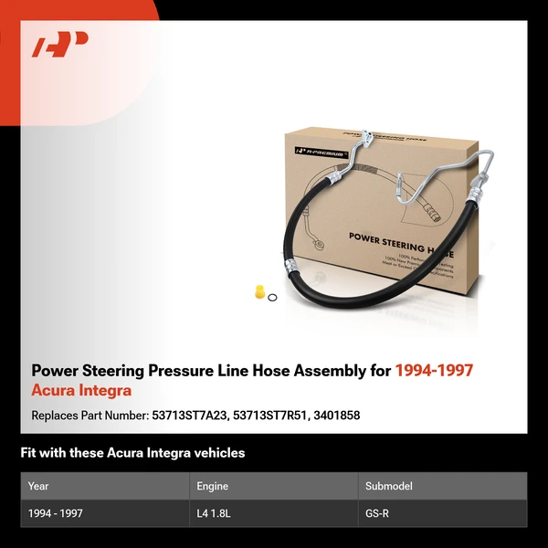 Power Steering Pressure Line Hose Assembly for 1994-1997 Acura Integra