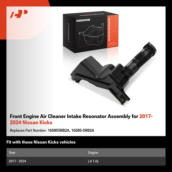 Front Engine Air Cleaner Intake Resonator Assembly for 2017-2024 Nissan Kicks