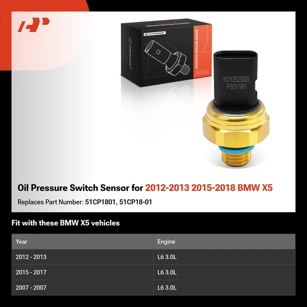 Oil Pressure Switch Sensor for 2012-2013 2015-2018 BMW X5
