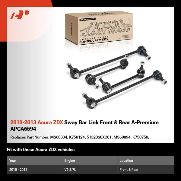 2010-2013 Acura ZDX Sway Bar Link Front & Rear A-Premium APCA6594