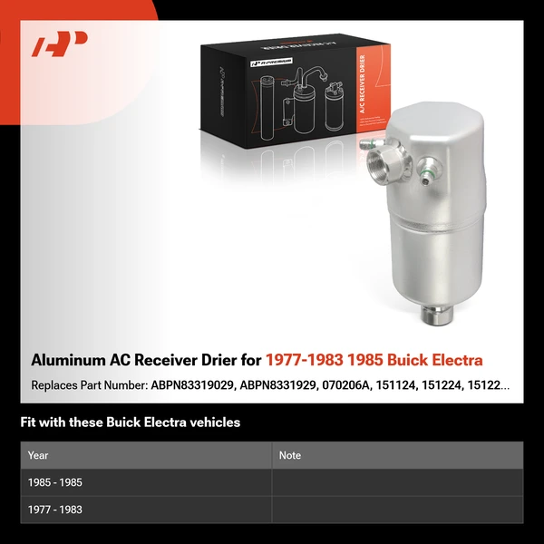 Aluminum AC Receiver Drier for 1977-1983 1985 Buick Electra