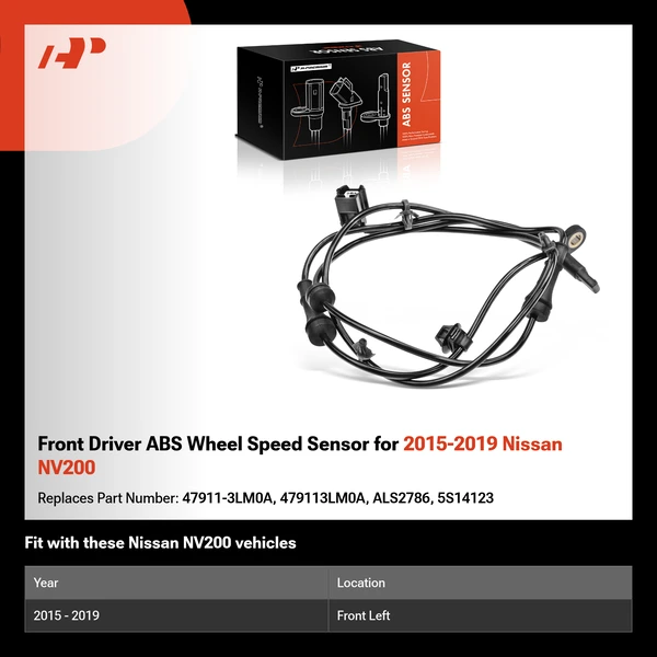 Front Driver ABS Wheel Speed Sensor for 2015-2019 Nissan NV200