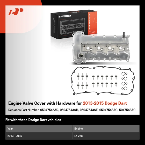 Engine Valve Cover with Hardware for 2013-2015 Dodge Dart