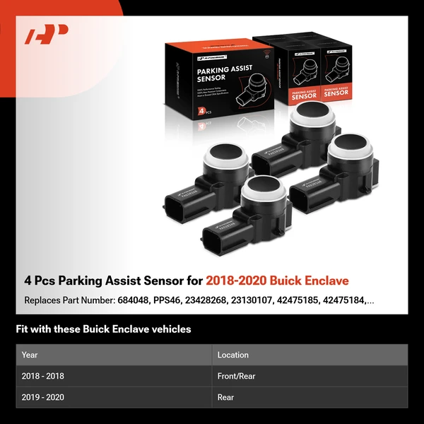 4 Pcs Parking Assist Sensor for 2018-2020 Buick Enclave