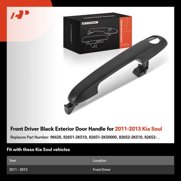 Front Driver Black Exterior Door Handle for 2011-2013 Kia Soul