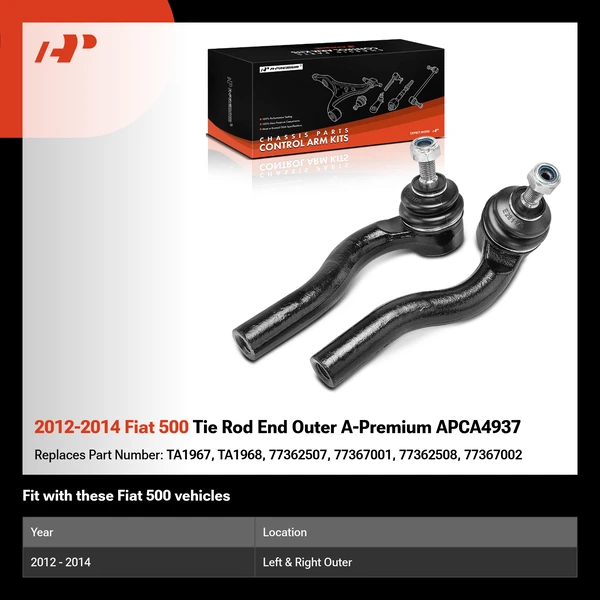 2012-2014 Fiat 500 Tie Rod End Outer A-Premium APCA4937