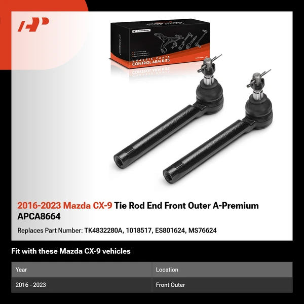 2016-2023 Mazda CX-9 Tie Rod End Front Outer A-Premium APCA8664