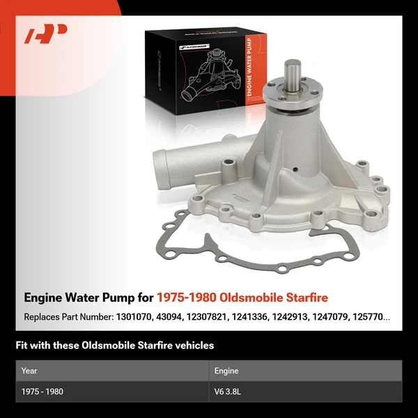 Engine Water Pump for 1975-1980 Oldsmobile Starfire