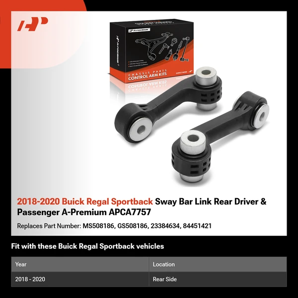 2018-2020 Buick Regal Sportback Sway Bar Link Rear Driver & Passenger A-Premium APCA7757