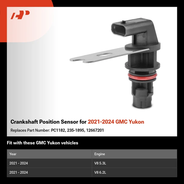 Crankshaft Position Sensor for 2021-2024 GMC Yukon